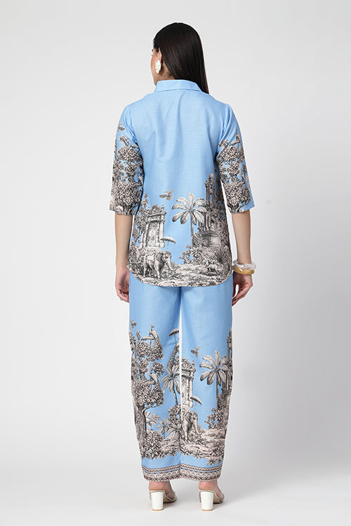 The Safar Firozi Linen Co-ord Set
