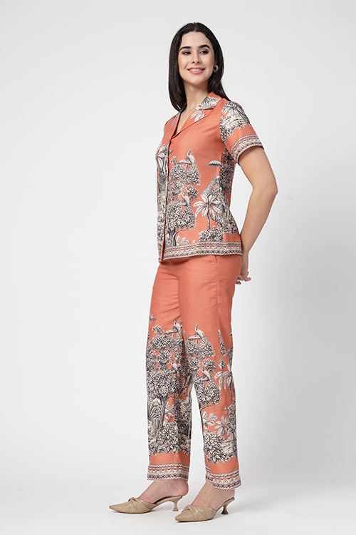 Zaffran Bagh Orange Co-Ord Set