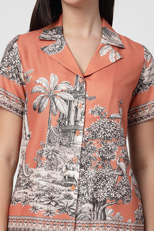 Zaffran Bagh Orange Co-Ord Set