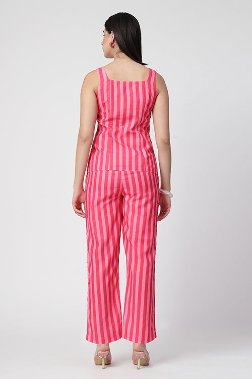 Barbie Waist Coat Pink Co-Ord Set
