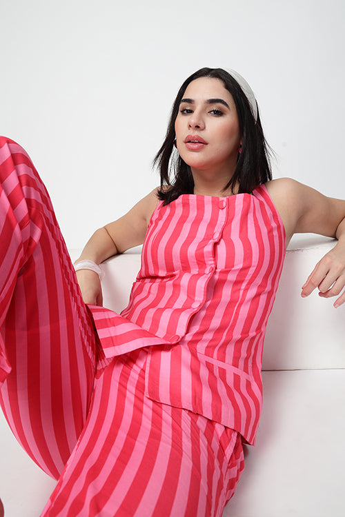 Barbie Waist Coat Pink Co-Ord Set