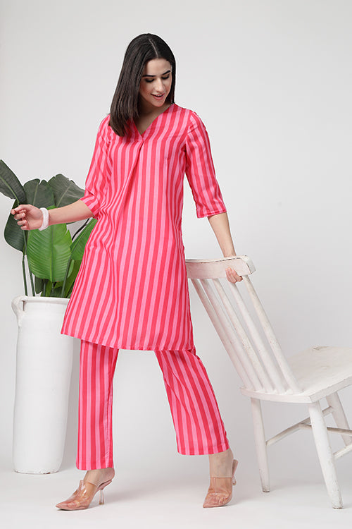 Candy Stripe Kurta Co-ord Set