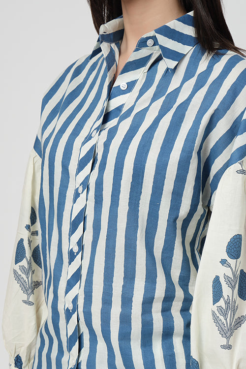 Stripes Puff Sleeve Shirt