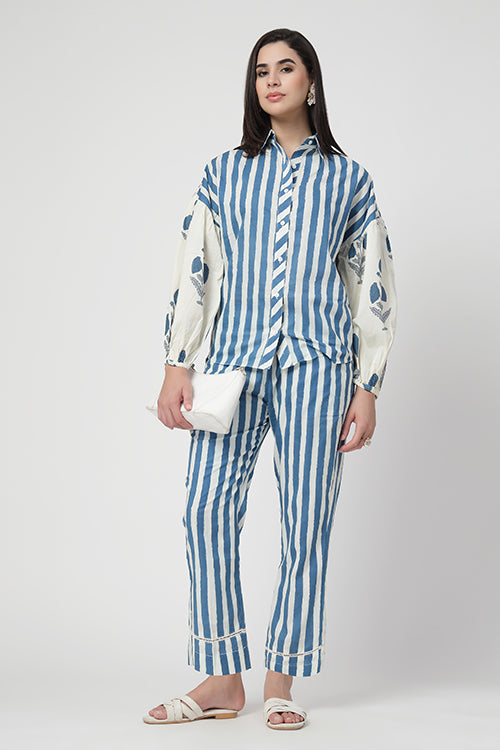 Stripes Puff Sleeve Shirt