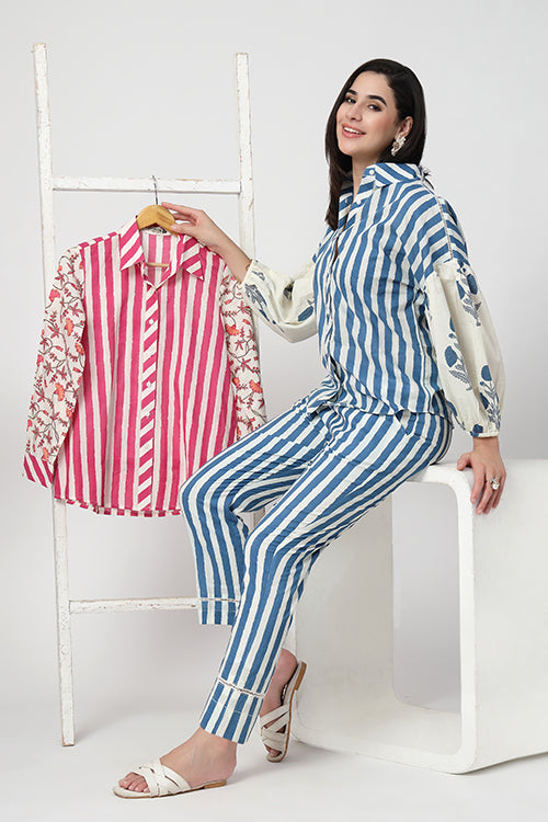 Stripes Puff Sleeve Shirt