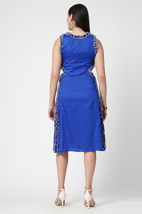 Ruffle Treal Fit & Flare Glace Dress
