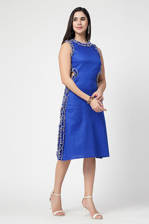 Ruffle Treal Fit & Flare Glace Dress