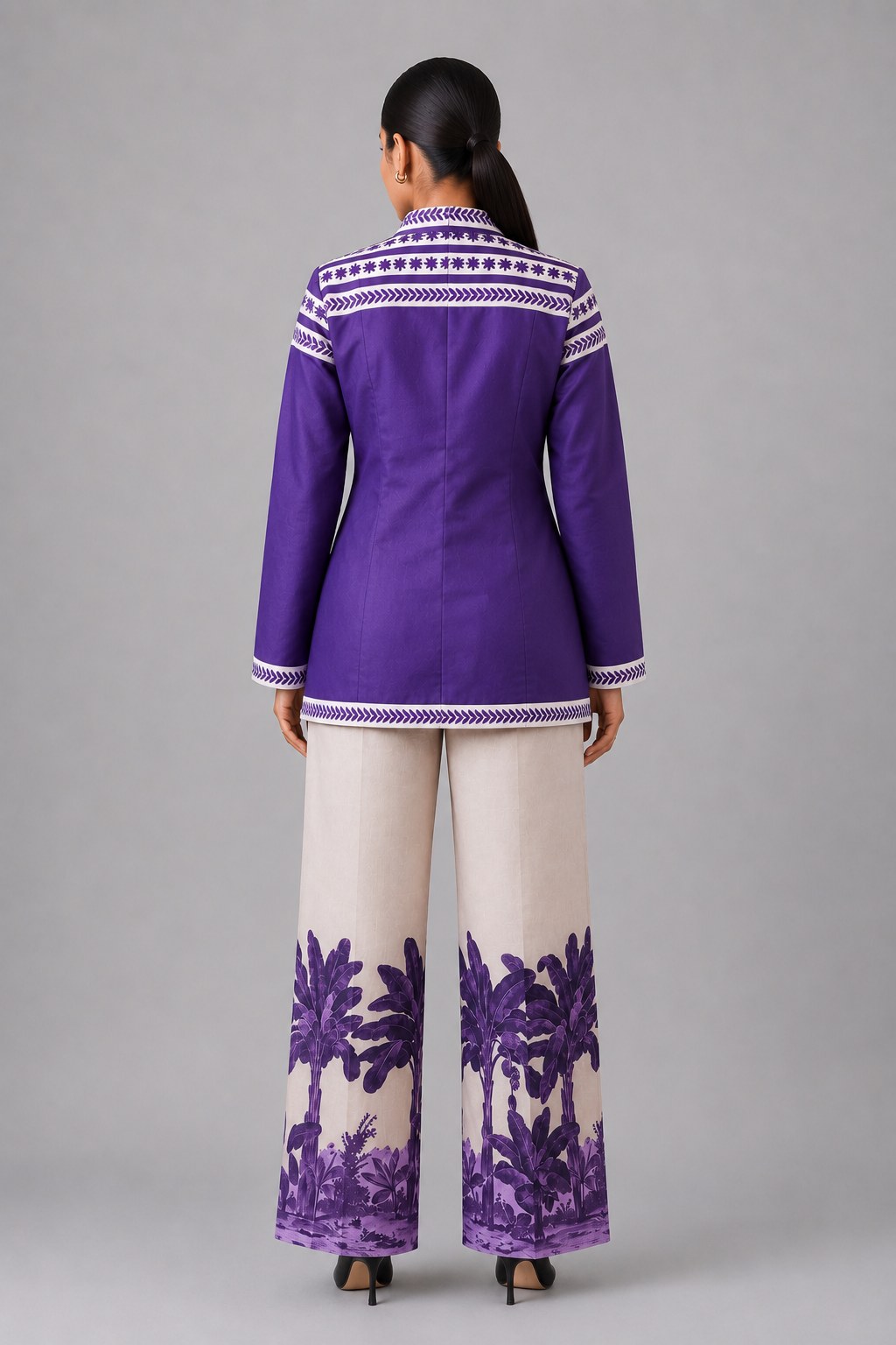 Purple Garden Grid Co-ord Set