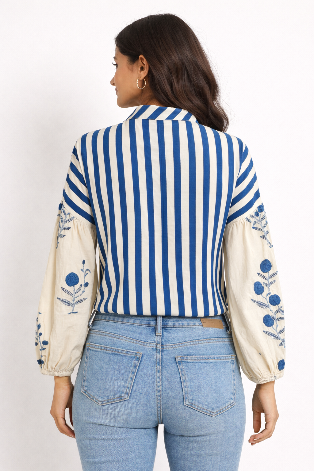 Stripes Puff Sleeve Shirt