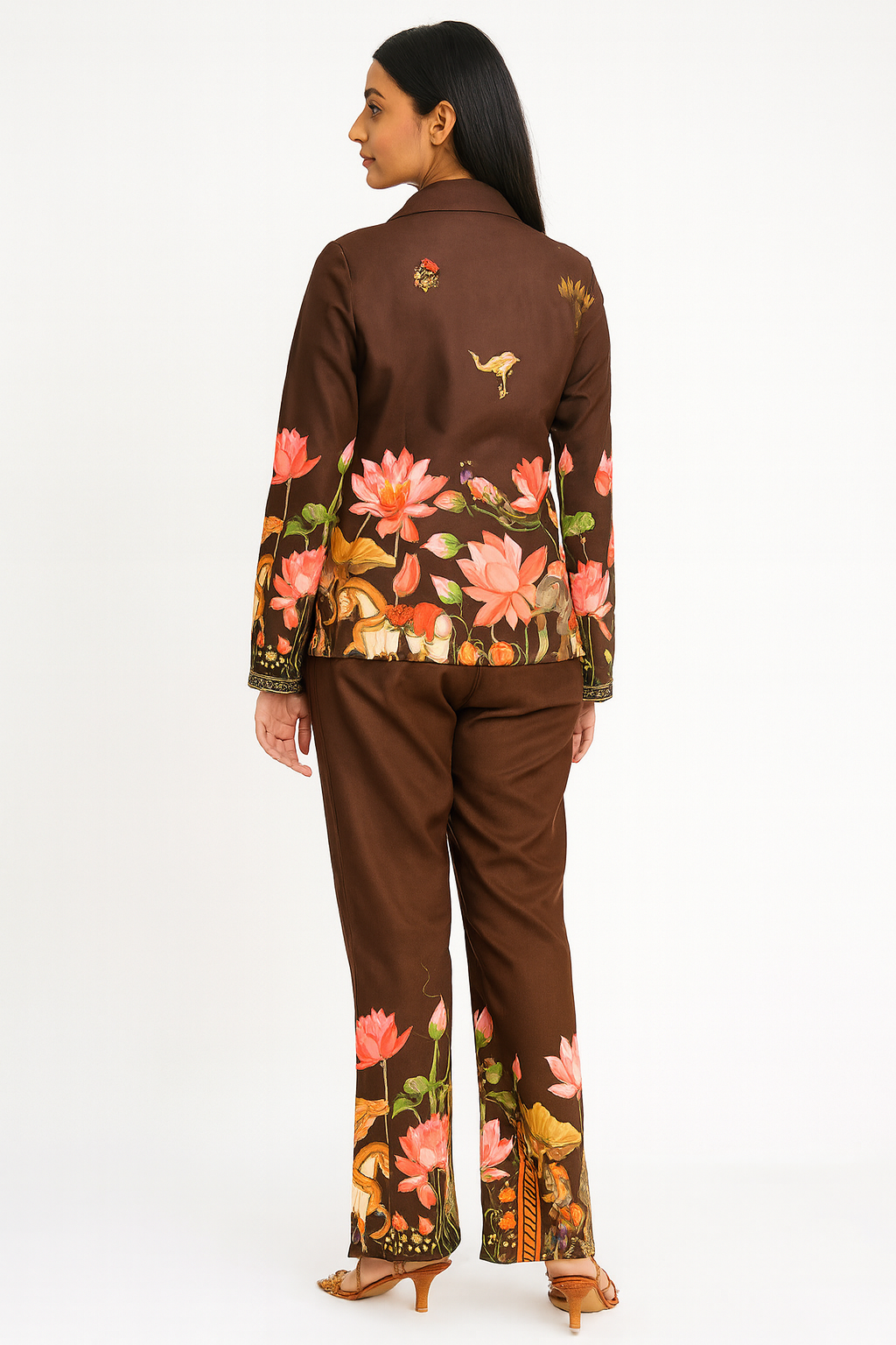 Brown Vintage Lotus Co-ord Set