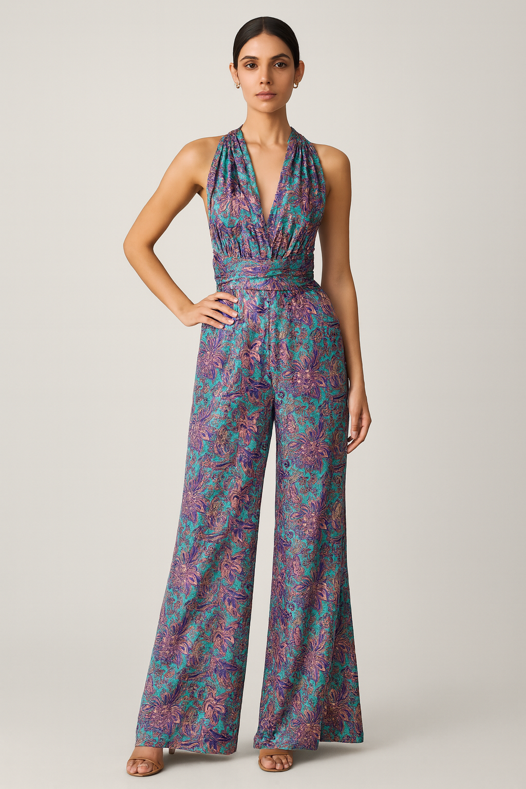 Blue Paisley Jumpsuit