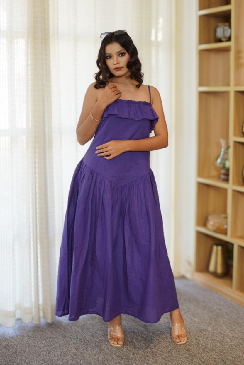 Plum Drop Waist Dress