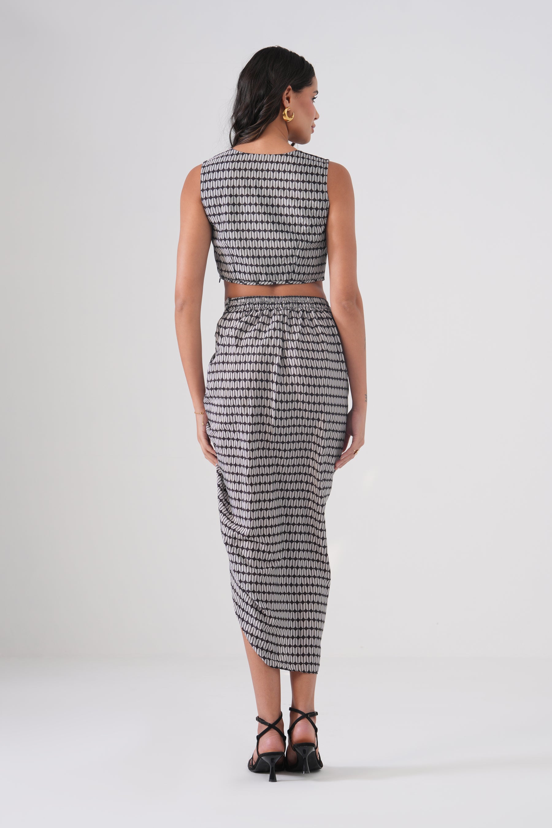 Corset Draped Skirt Co-ord Set