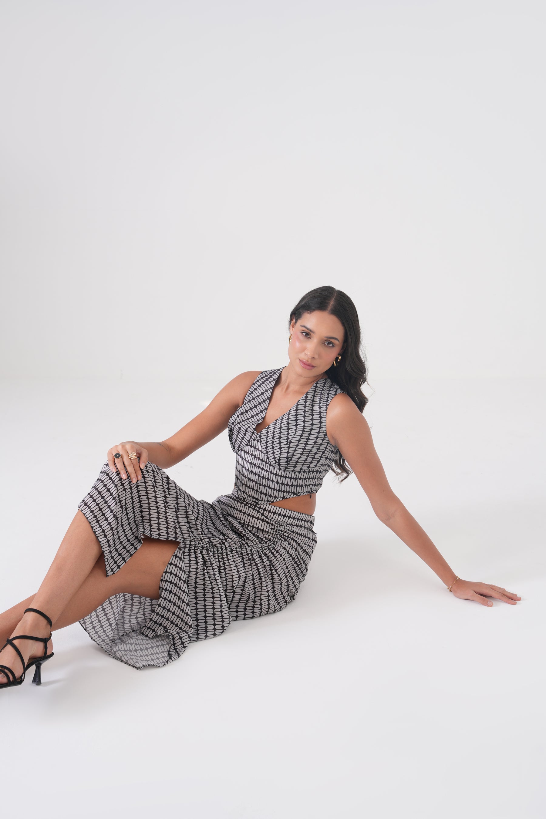 Corset Draped Skirt Co-ord Set