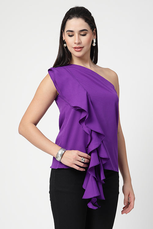 Purple Ruffle Top