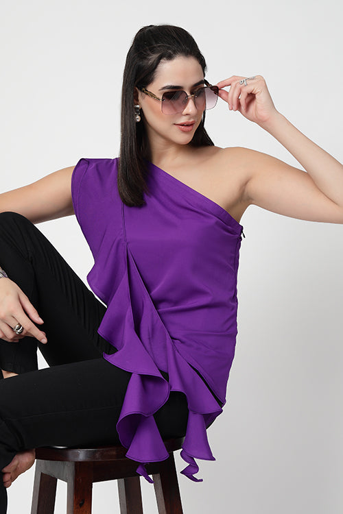 Purple Ruffle Top