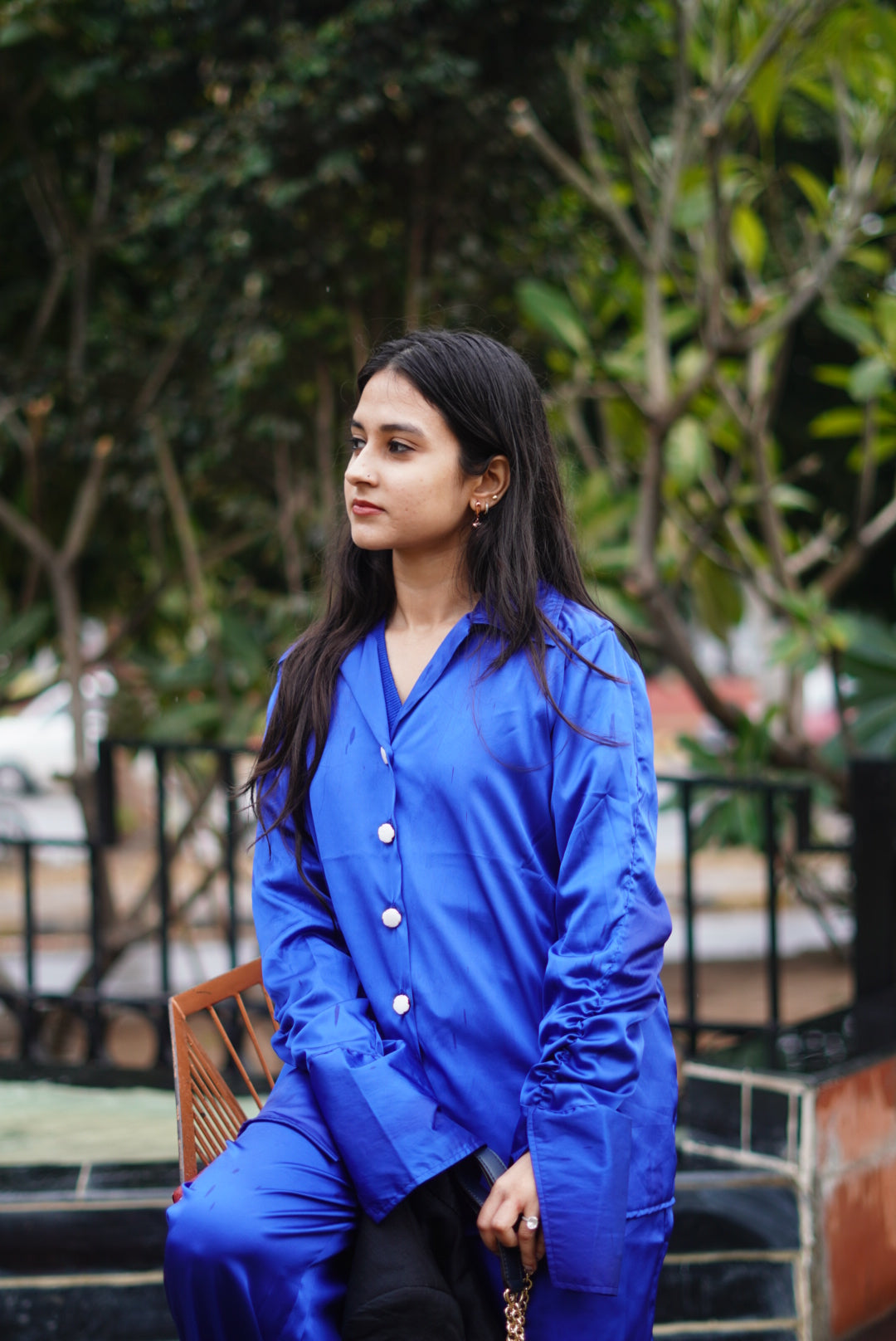 Luxe Blue Satin Co-ord