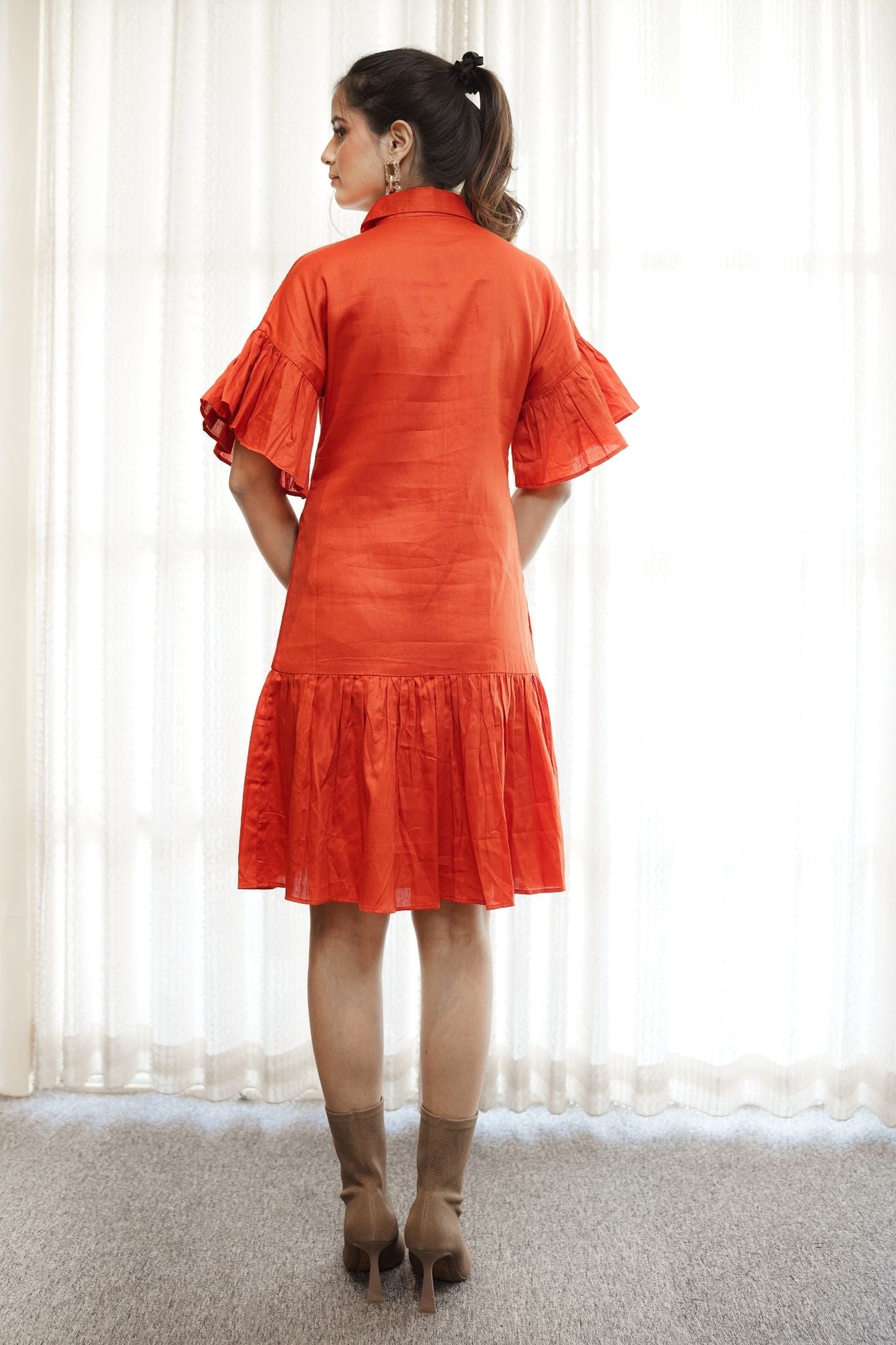 Ruffle Shirt Dress