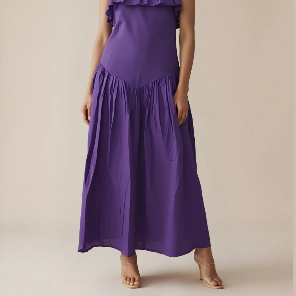 Plum Drop Waist Dress