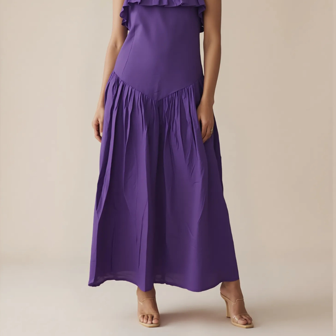 Plum Drop Waist Dress
