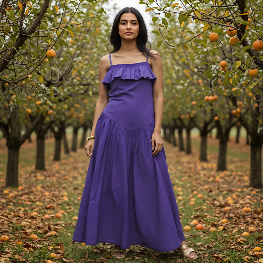 Plum Drop Waist Dress