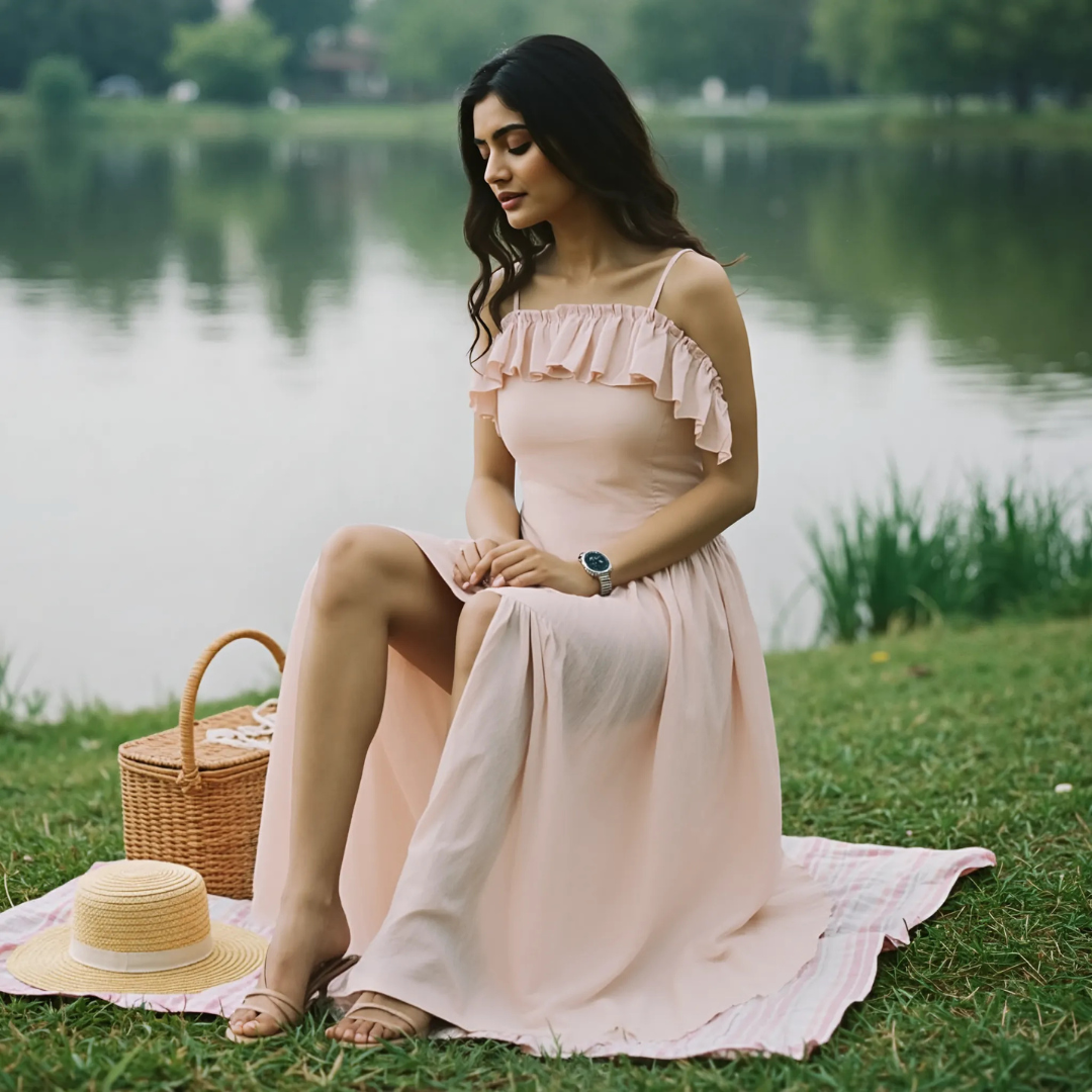Soft Blush Day Dress