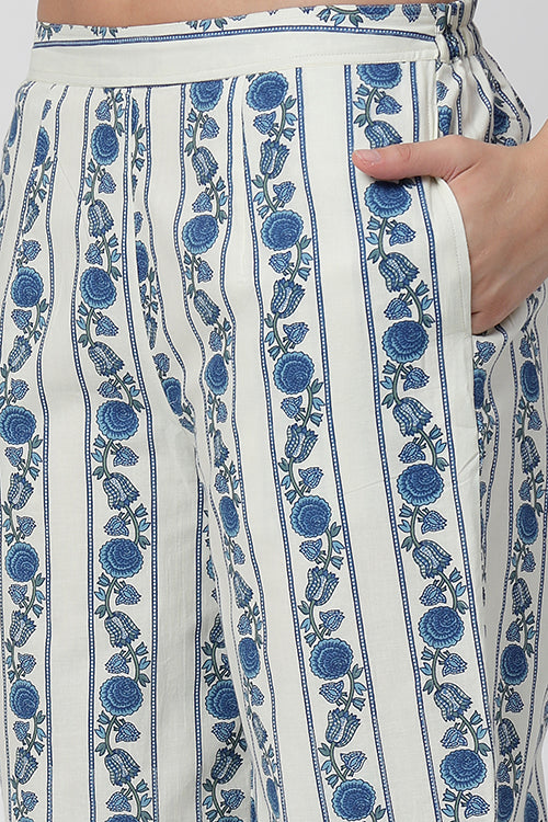Indigo Cotton Tie-Waist Co-Ord Set