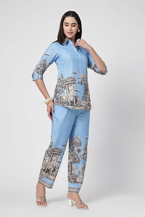 The Safar Firozi Linen Co-ord Set