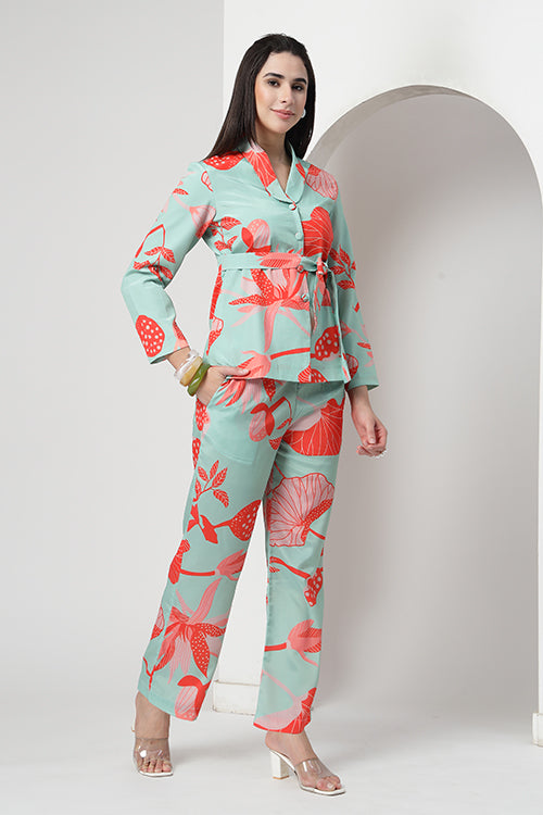 Mint Affair Crepe Co-ord Set