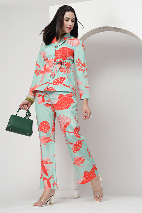 Mint Affair Crepe Co-ord Set