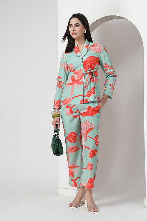 Mint Affair Crepe Co-ord Set