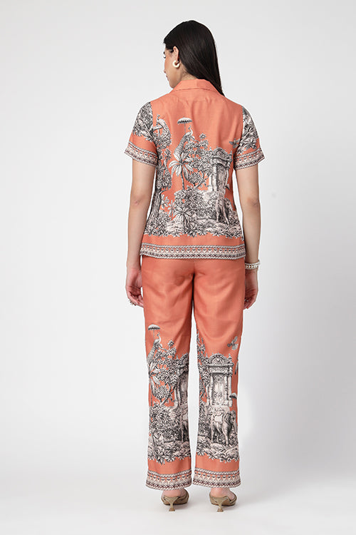 Zaffran Bagh Orange Co-Ord Set