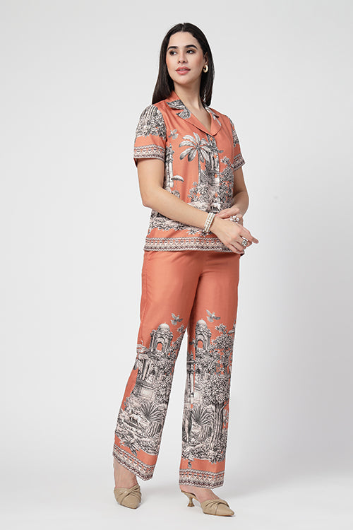 Zaffran Bagh Orange Co-Ord Set