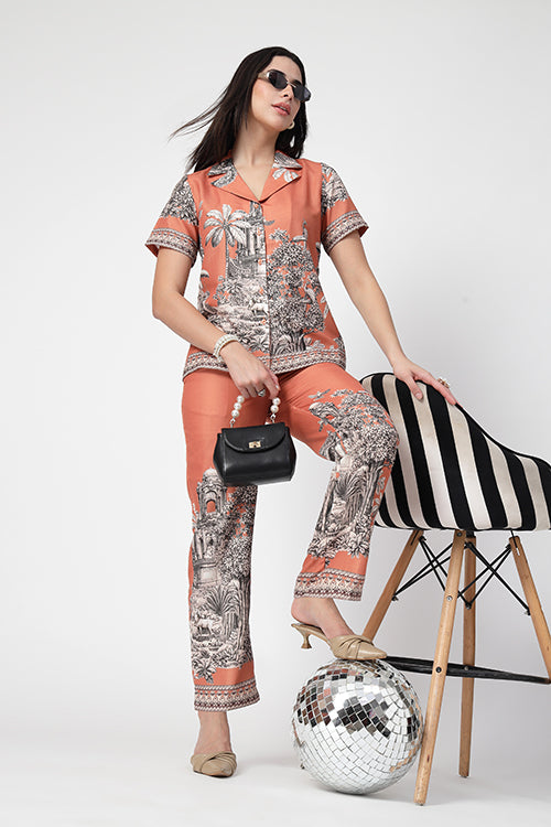 Zaffran Bagh Orange Co-Ord Set