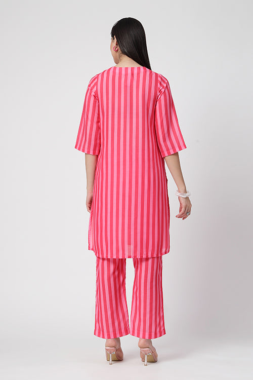 Candy Stripe Kurta Co-ord Set