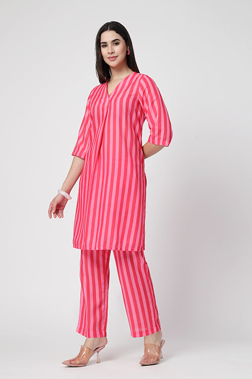 Candy Stripe Kurta Co-ord Set