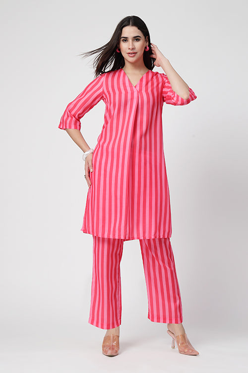 Candy Stripe Kurta Co-ord Set