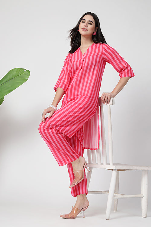 Candy Stripe Kurta Co-ord Set