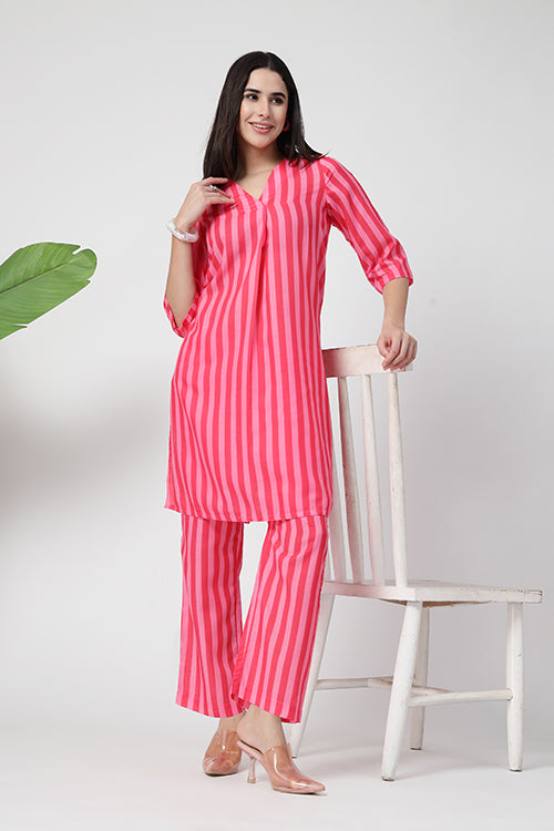 Candy Stripe Kurta Co-ord Set