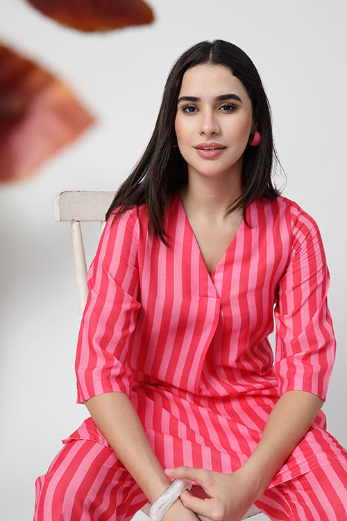Candy Stripe Kurta Co-ord Set