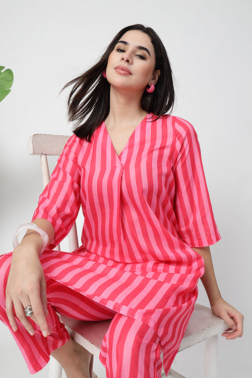 Candy Stripe Kurta Co-ord Set