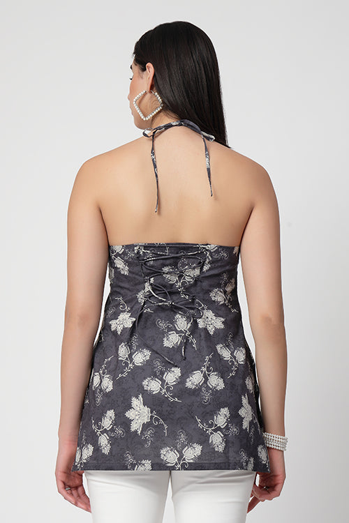 Ash Halter Neck Kurti