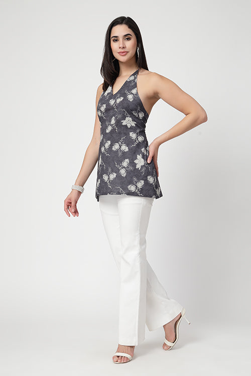 Ash Halter Neck Kurti
