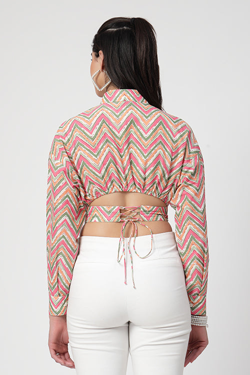 Candy Cane Crop Shirt