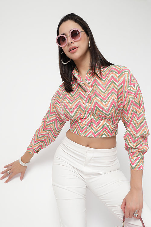 Candy Cane Crop Shirt