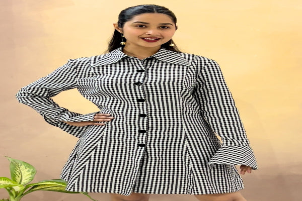 Gingham Check Midi Dress