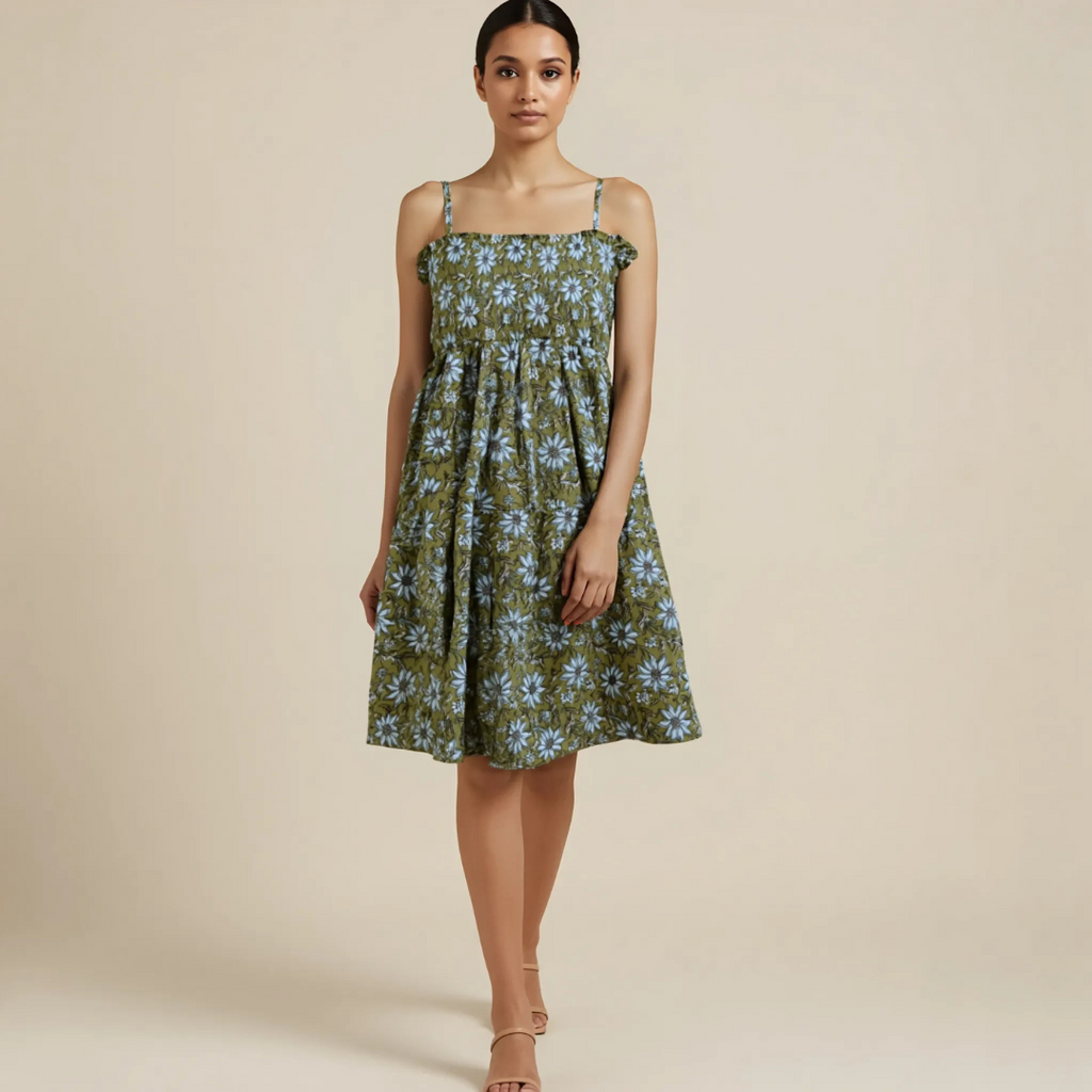 Elasticated Midi Dress