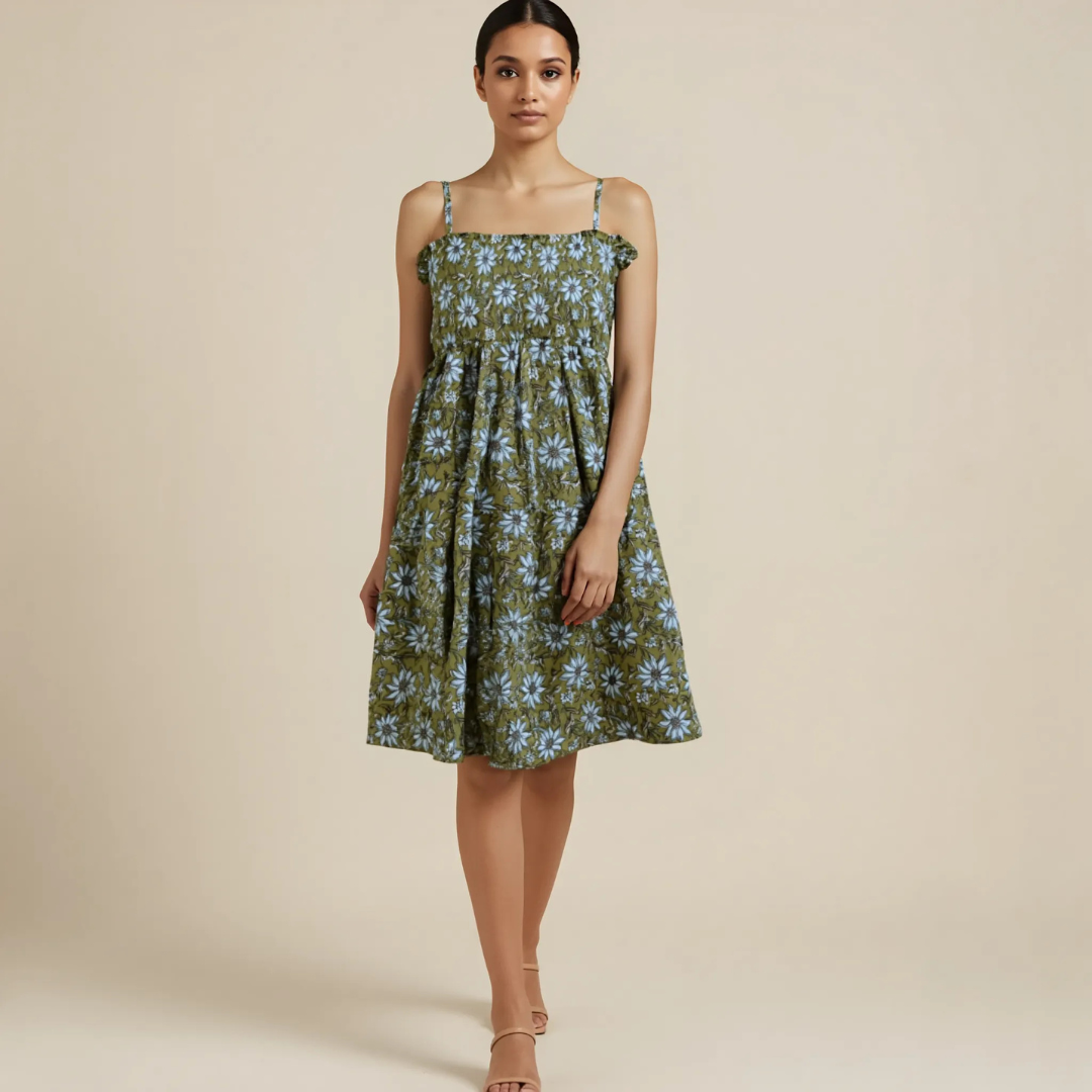 Elasticated Midi Dress