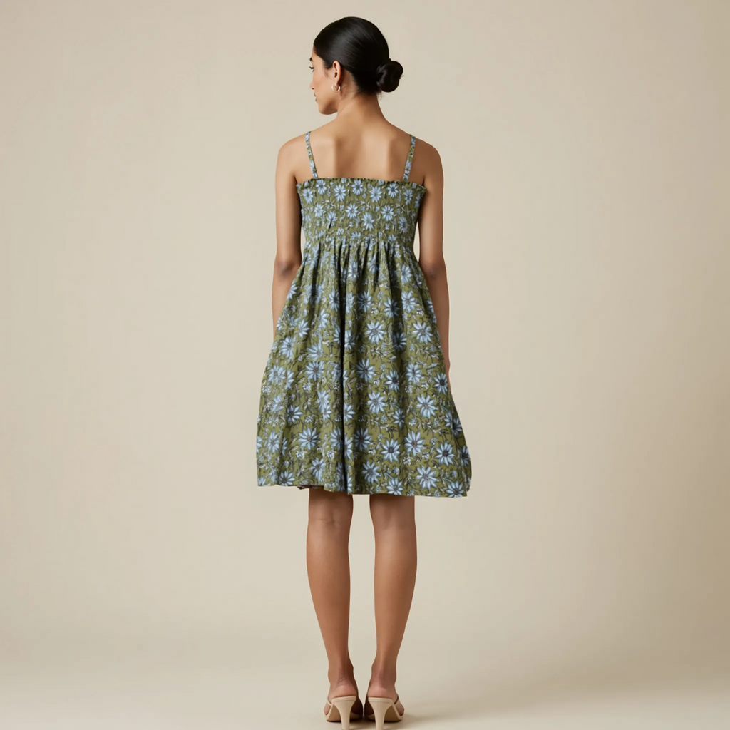 Elasticated Midi Dress