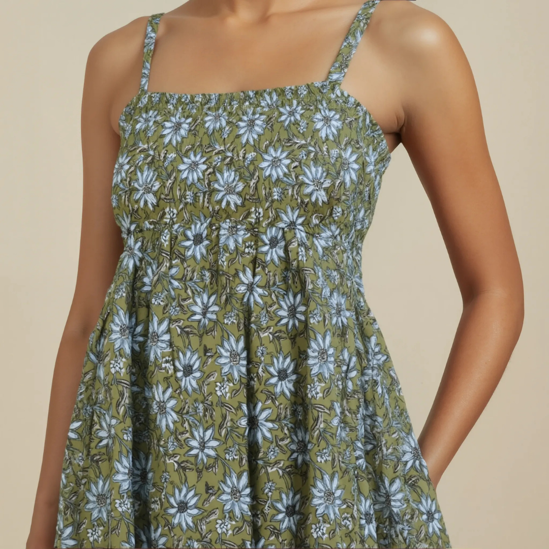 Elasticated Midi Dress